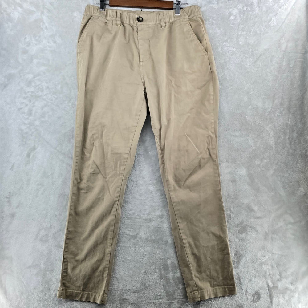 Cove USA Chino Pants Mens 32/32 Tan Khaki Elastic Waist Casual Trousers
